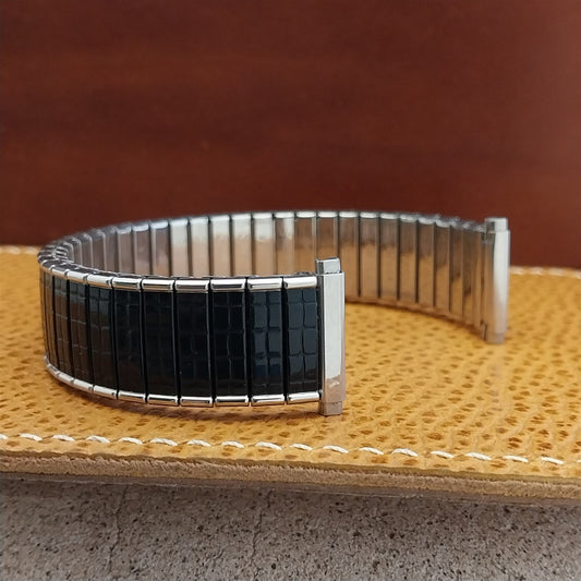 19mm 18mm 16mm Speidel Black & Stainless Steel Romunda Unused Vintage Watch Band