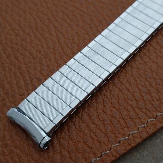 Vintage White Gold RGP Speidel Florentine 1970s Classic Stretch NOS Watch Band