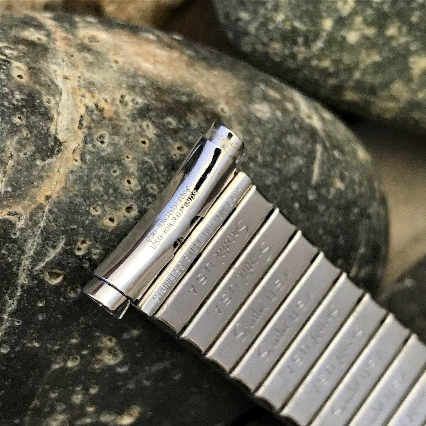 10K White Gold RGP Expansion Speidel USA 1970s Vintage Watch Band