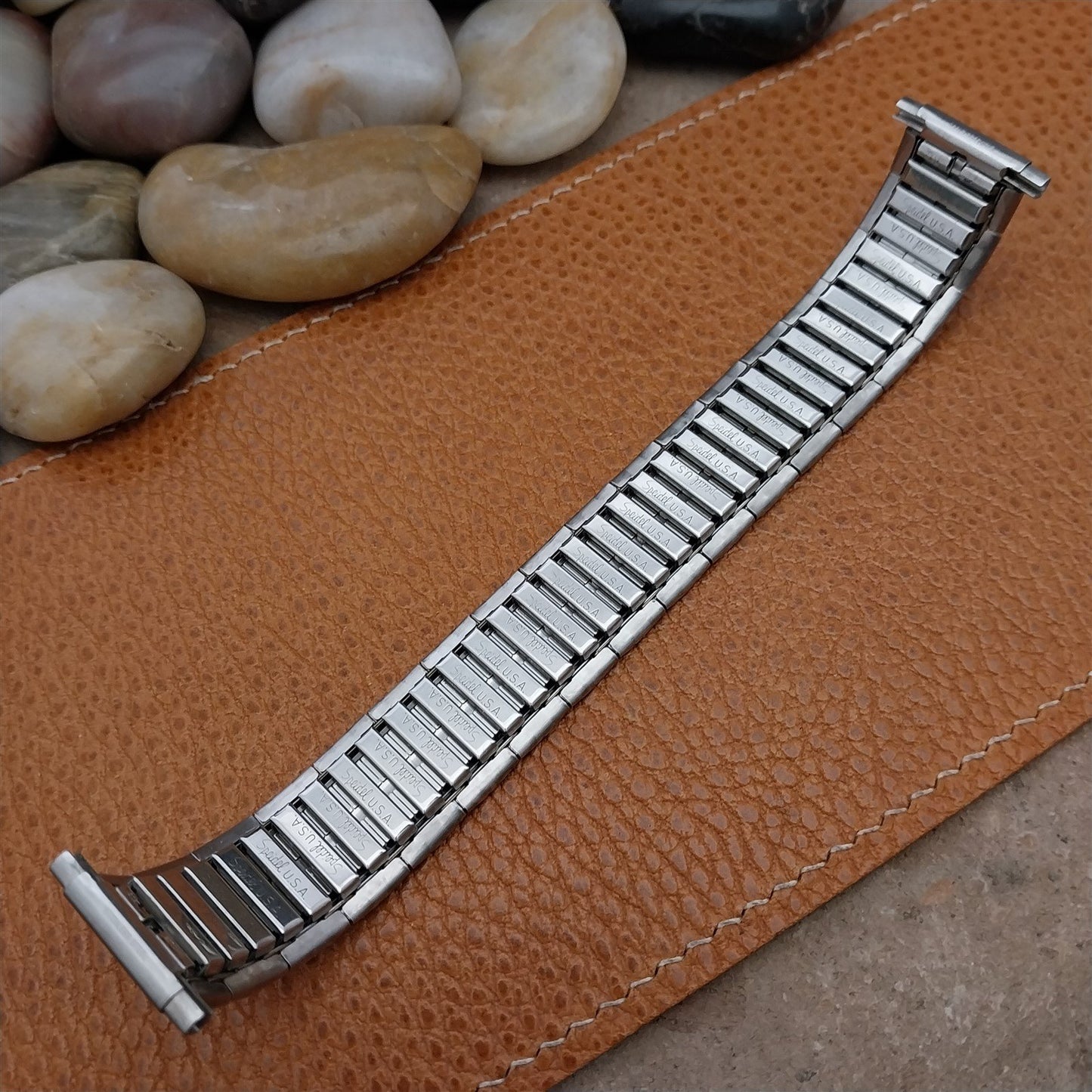 Speidel USA Wide Stainless Steel & Gold Long Expansion Unused Vintage Watch Band