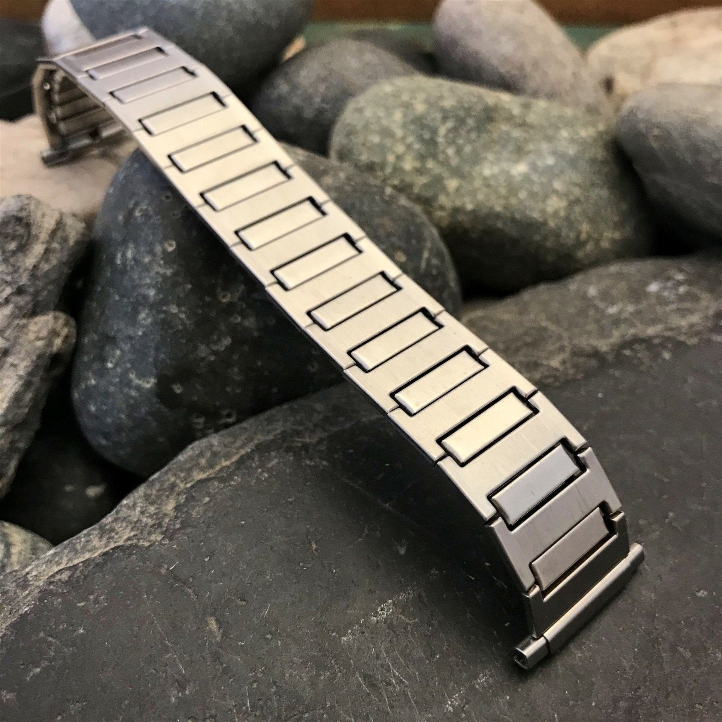 Wide 1970s Speidel USA Made Stainless Steel nos Vintage Watch Band