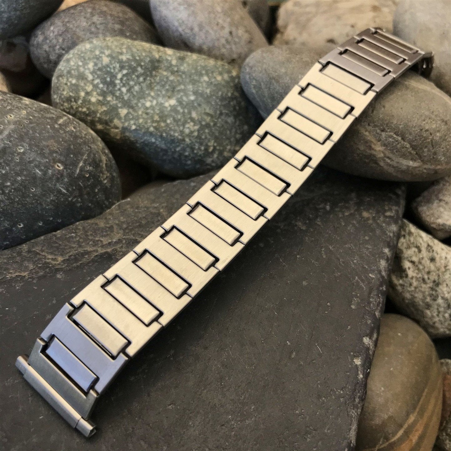 Wide 1970s Speidel USA Made Stainless Steel nos Vintage Watch Band