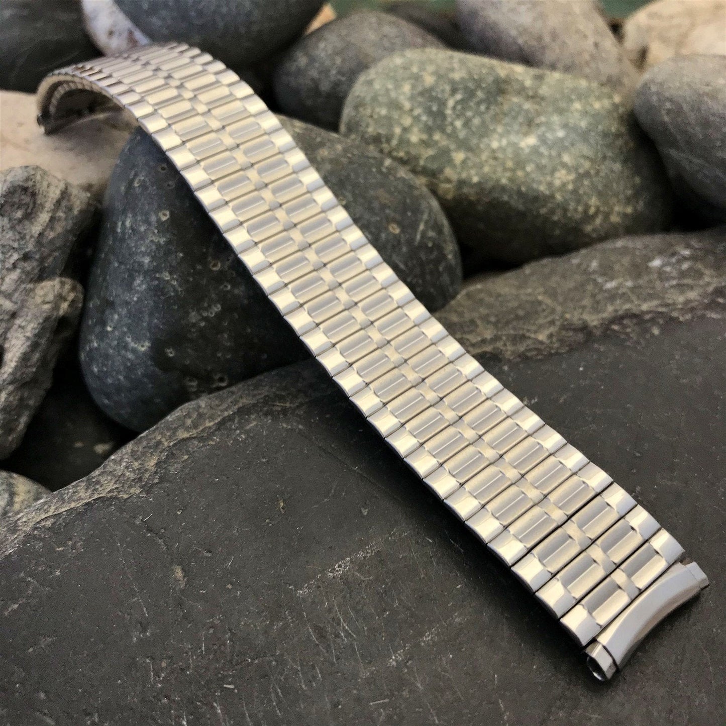 Wide 1970s Speidel USA Made Long Stainless Steel Unused nos Vintage Watch Band