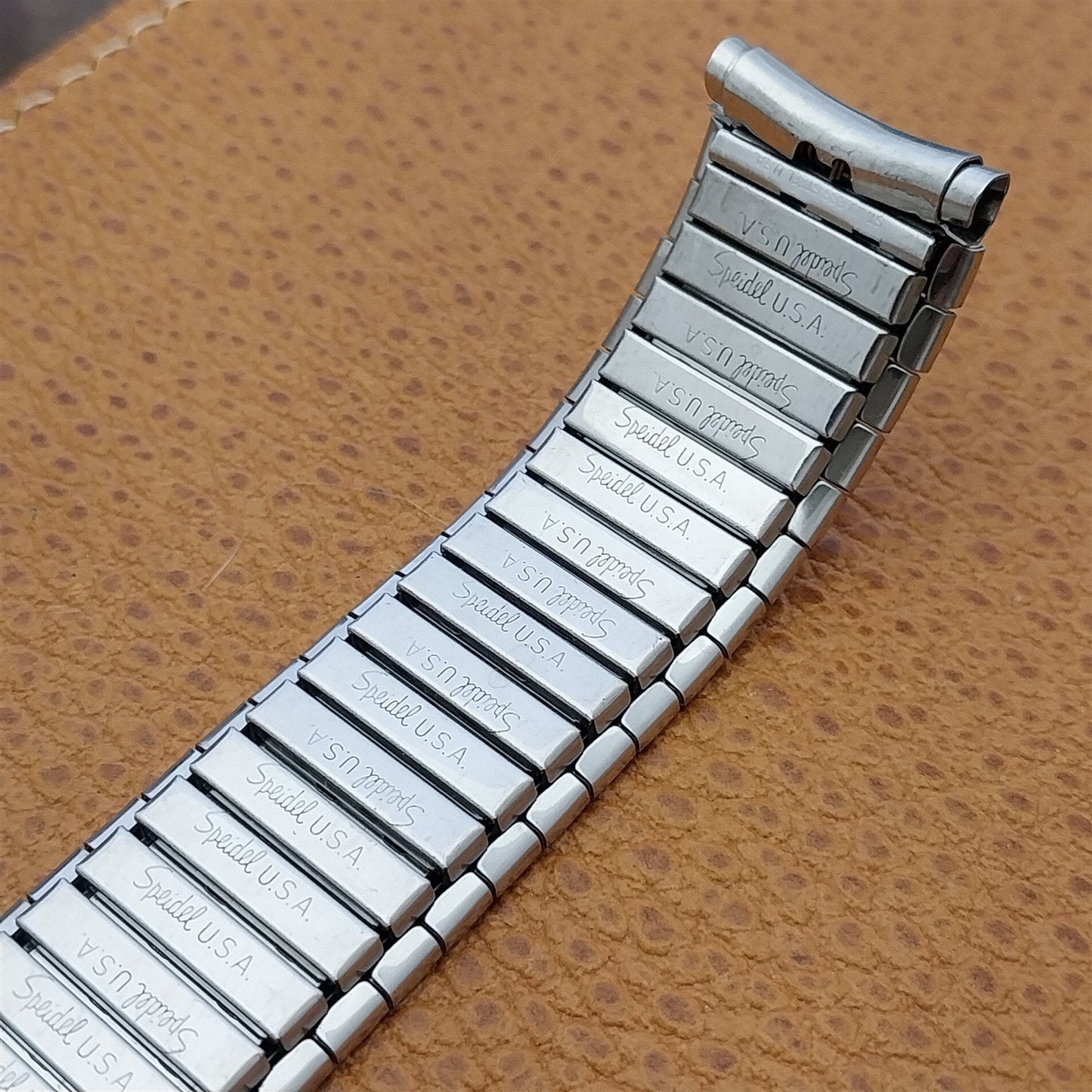 Wide 1970s Speidel USA Made Long Stainless Steel nos Unused Vintage Watch Band