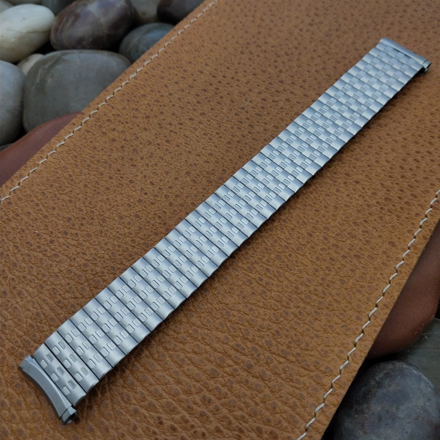 Wide 1970s Speidel USA Made Brushed Stainless Steel nos Vintage Watch Band