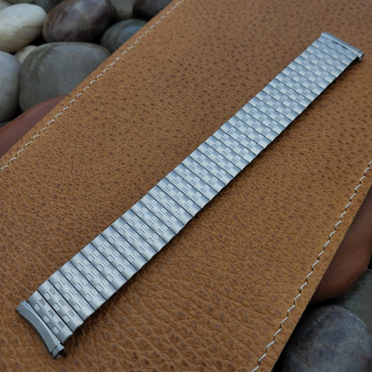 Wide 1970s Speidel USA Made Brushed Stainless Steel nos Vintage Watch Band