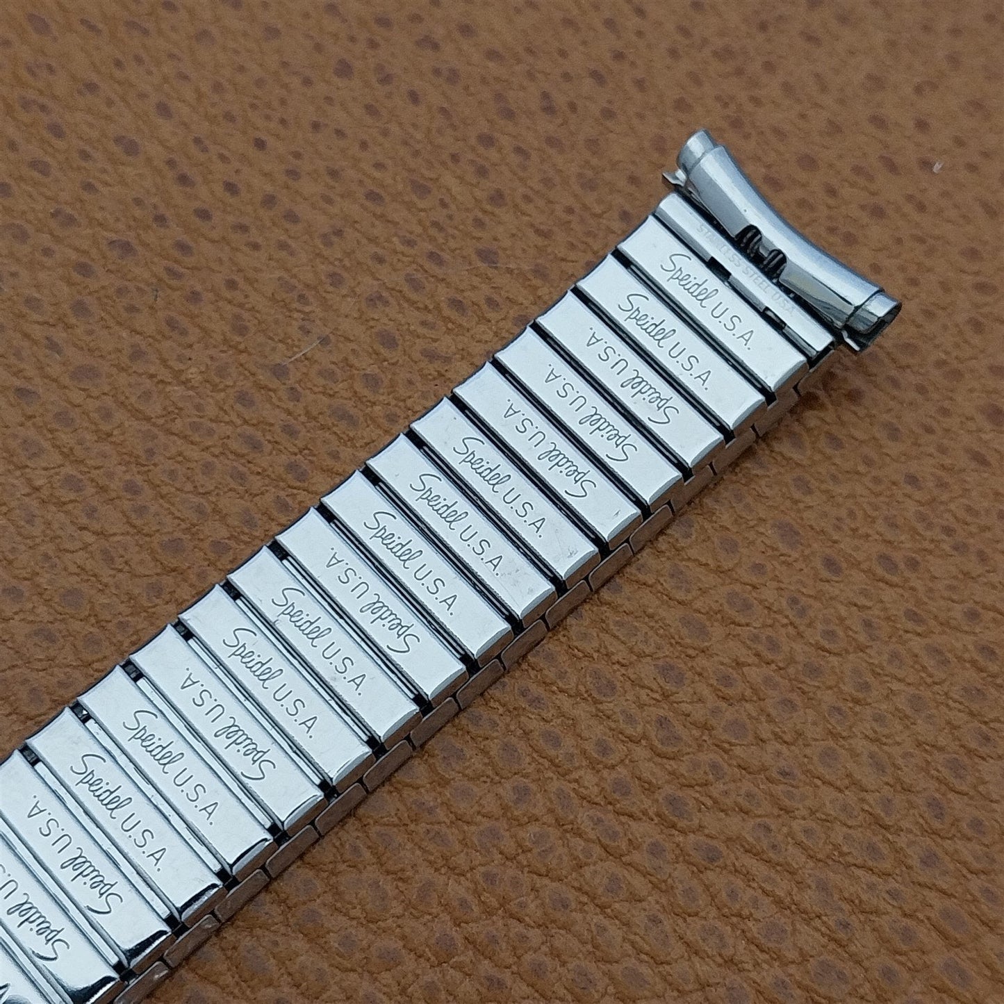 Wide 1970s Speidel USA Made Brushed Stainless Steel nos Vintage Watch Band