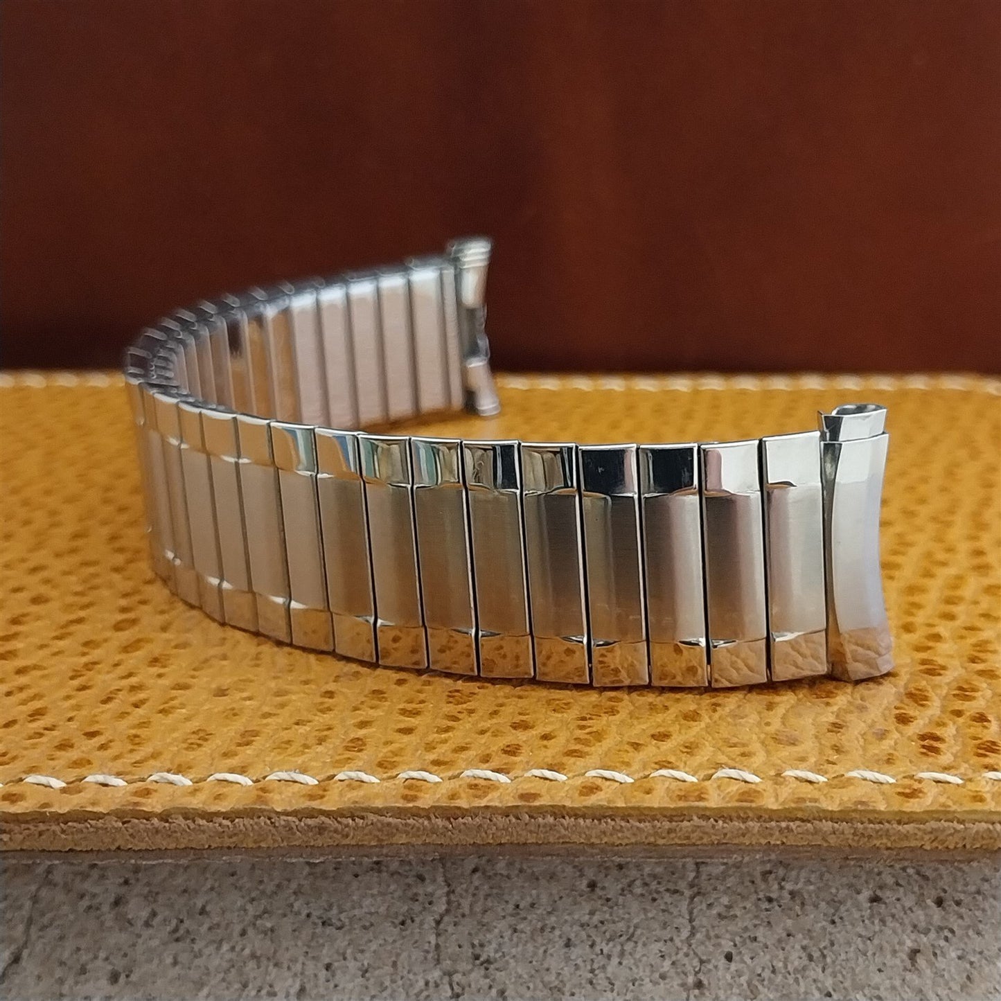 Short 1970s Speidel USA Made Wide Stainless Steel Unused Vintage Watch Band