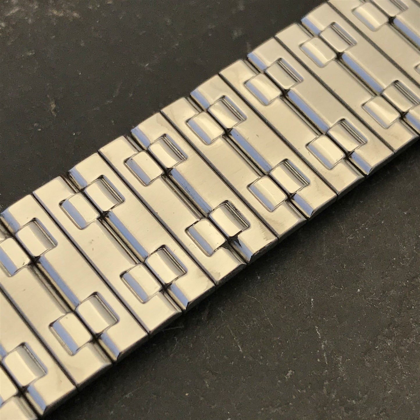 Wide 1970s Speidel USA Made 5 3/4" Stainless Steel Unused Vintage Watch Band