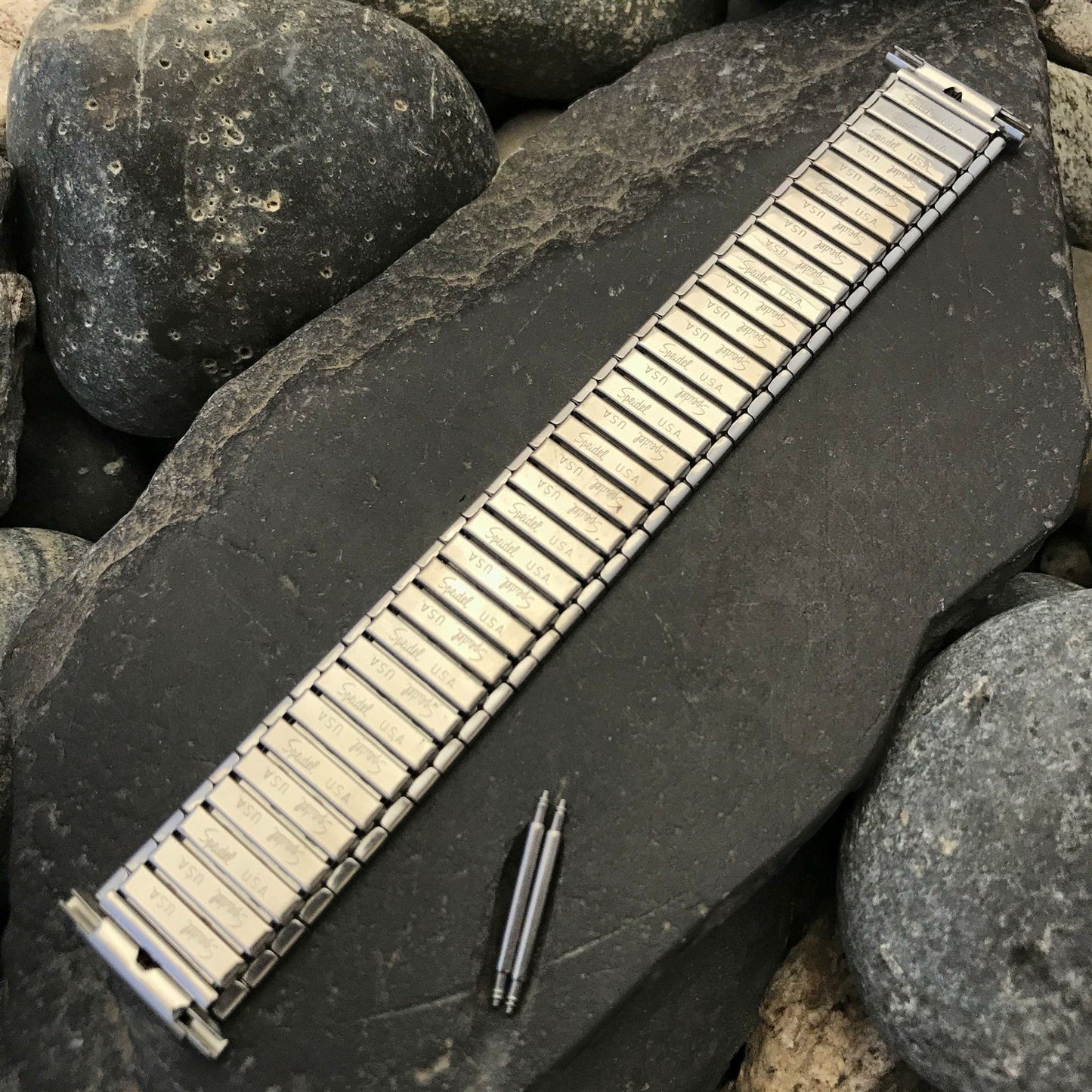 Wide 1970s Speidel USA Made 5 3/4" Stainless Steel Unused Vintage Watch Band