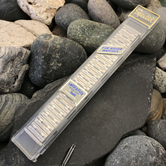 Wide 1970s Speidel USA Made 5 3/4" Stainless Steel Unused Vintage Watch Band