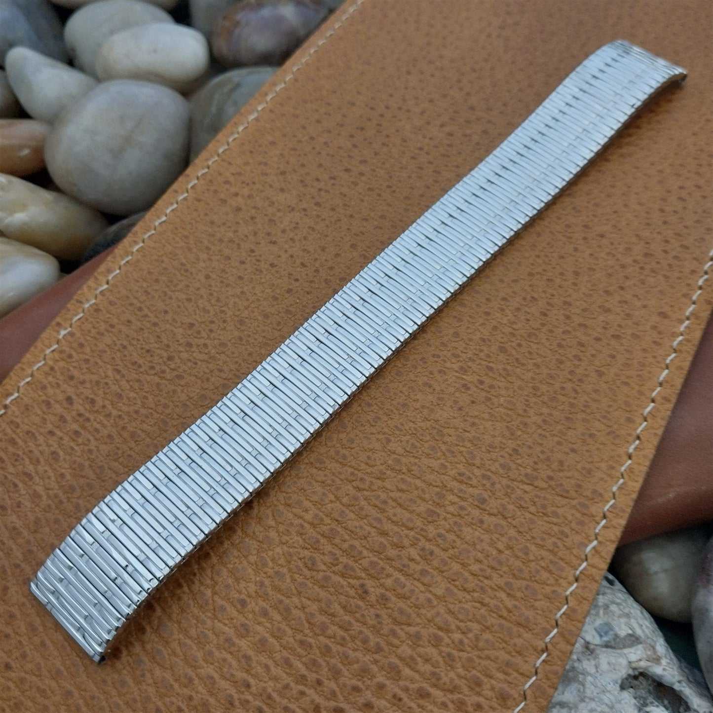 Speidel Thinline 17.2mm White Gold-Filled nos Long Vintage Watch Band