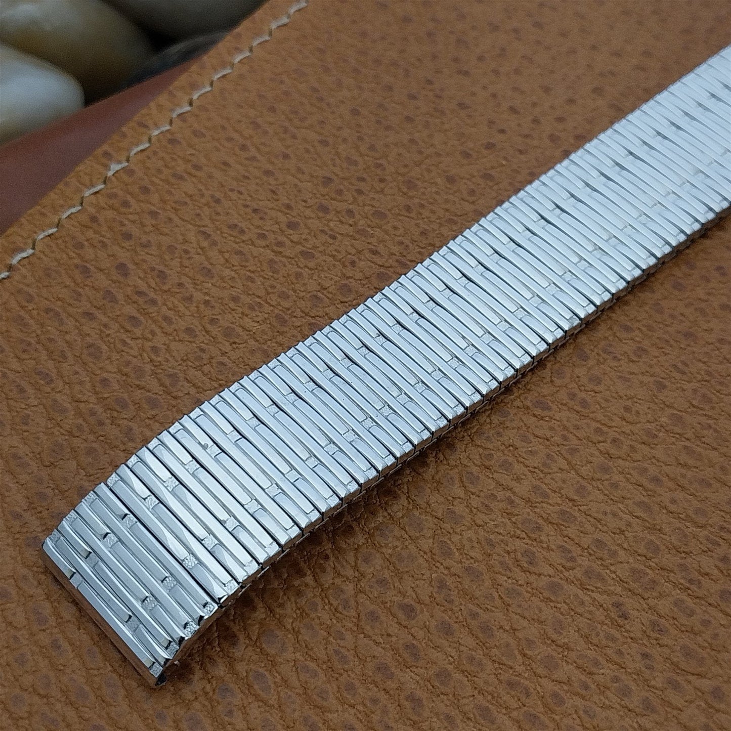 Speidel Thinline 17.2mm White Gold-Filled nos Long Vintage Watch Band