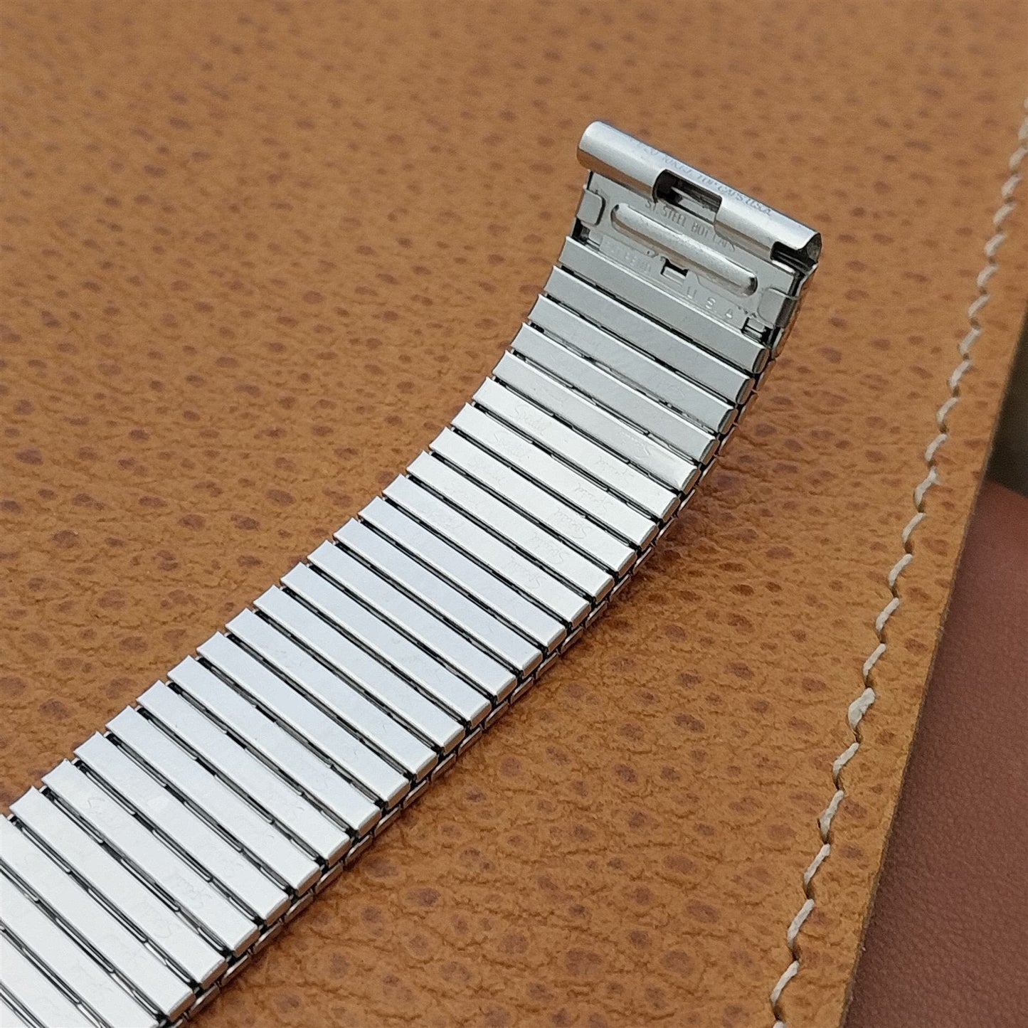 Speidel Thinline 17.2mm White Gold-Filled nos Long Vintage Watch Band