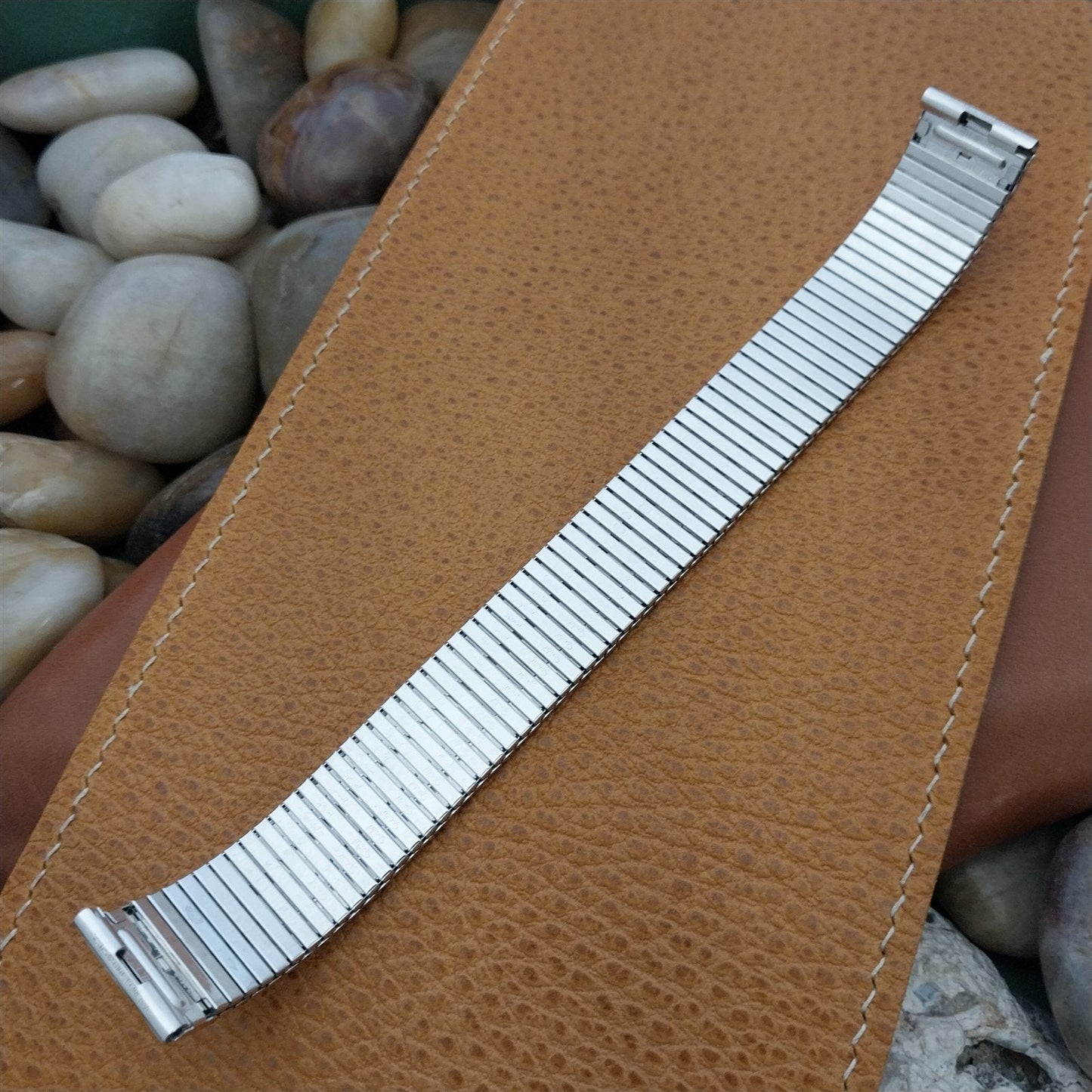 Speidel Thinline 17.2mm White Gold-Filled nos Long Vintage Watch Band