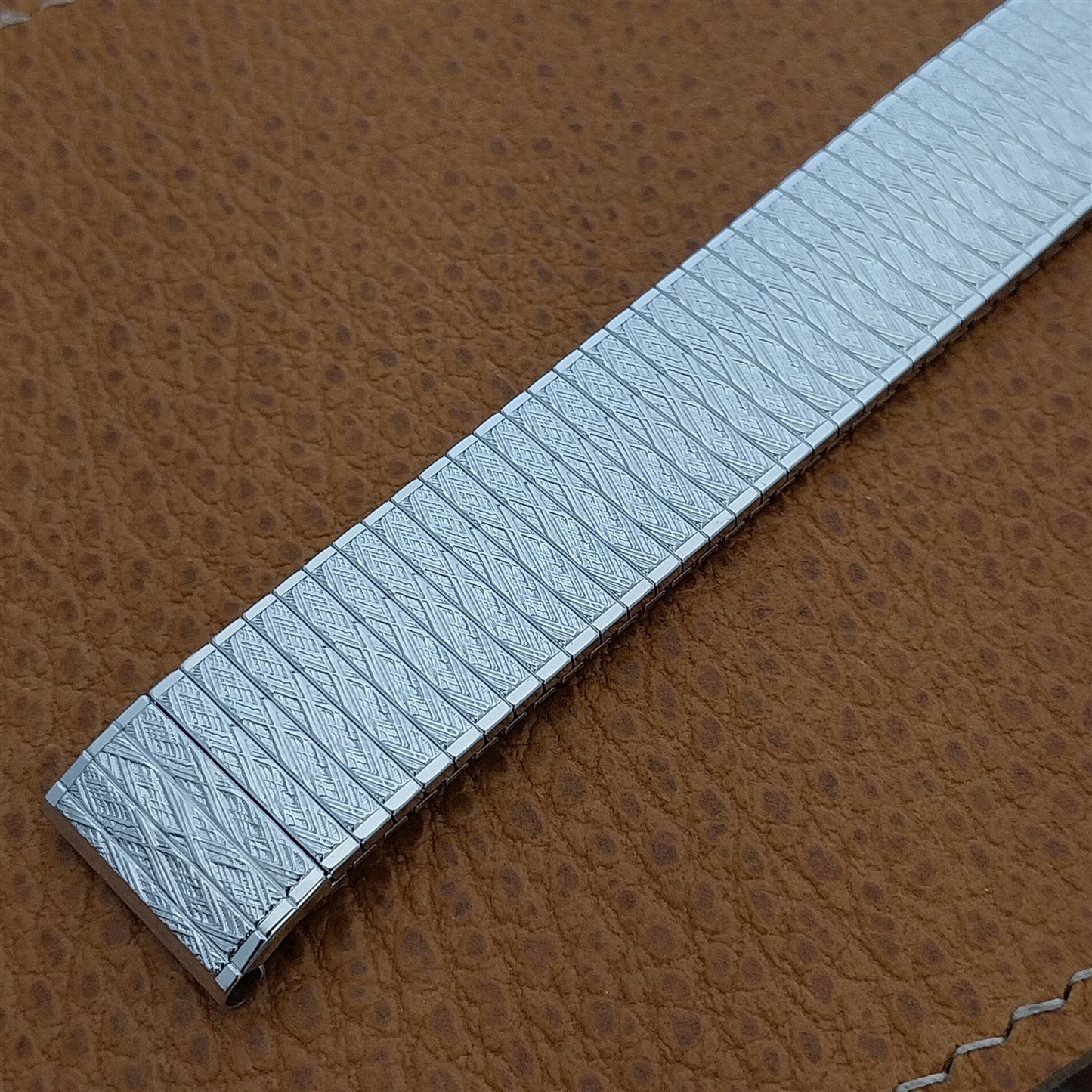 Speidel Thinline 17.2mm 10K White Gold-Filled nos Long Vintage Watch Band