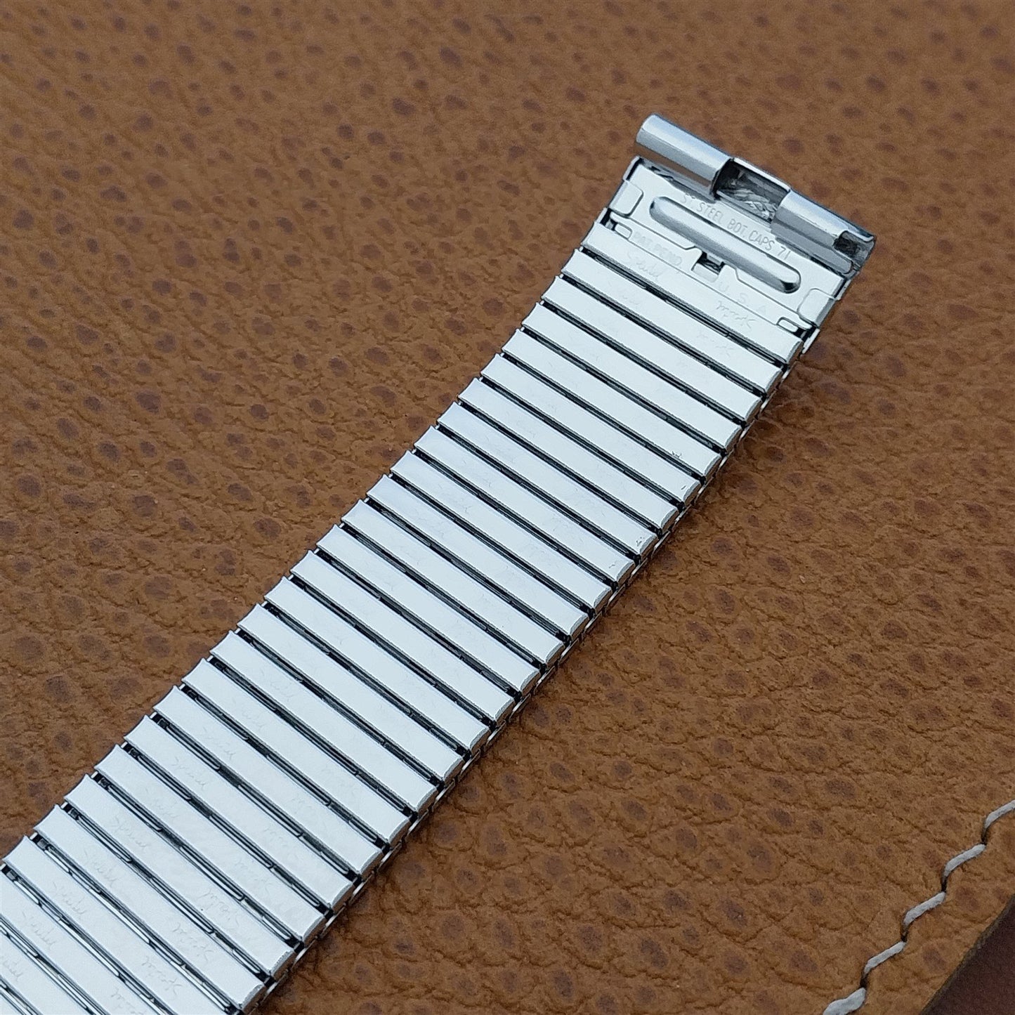 Speidel Thinline 17.2mm 10K White Gold-Filled nos Long Vintage Watch Band