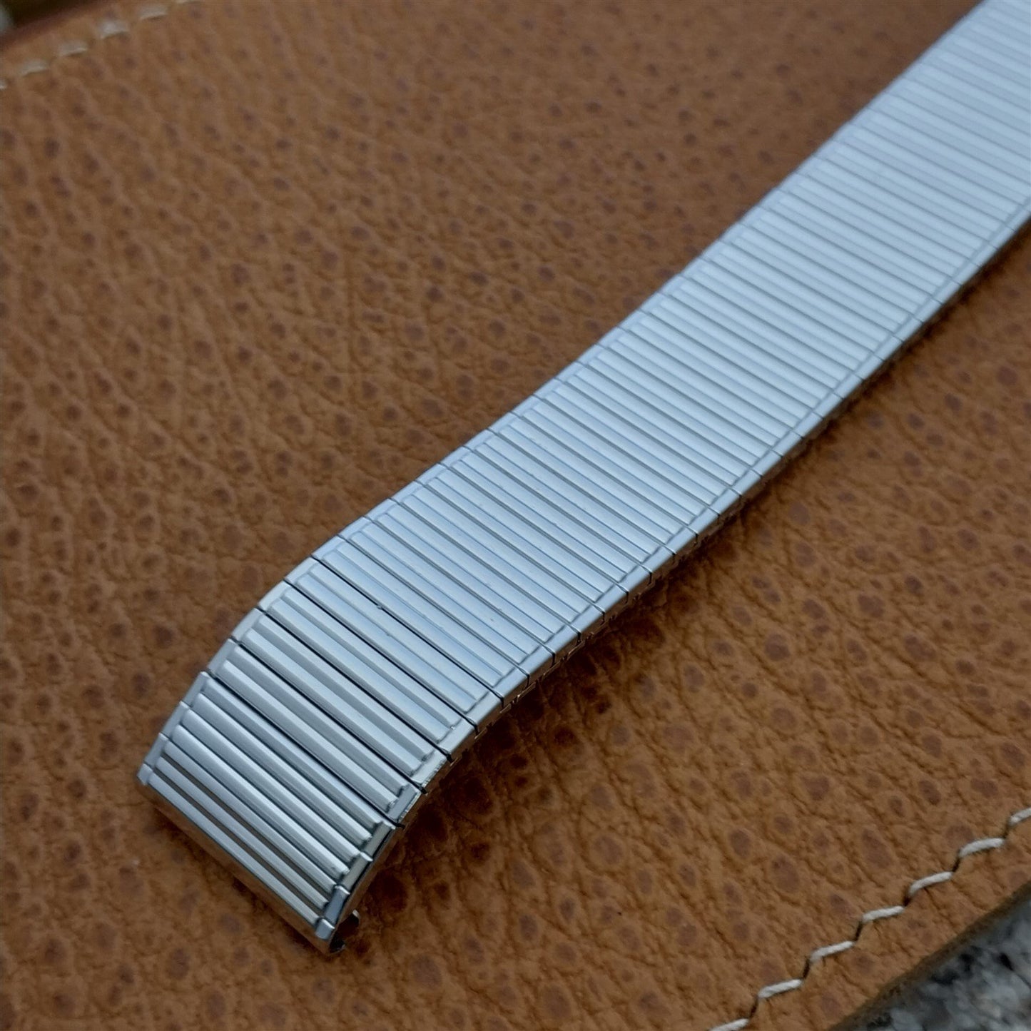 Long Speidel Thinline 17.2mm 10K White Gold-Filled nos Vintage Watch Band