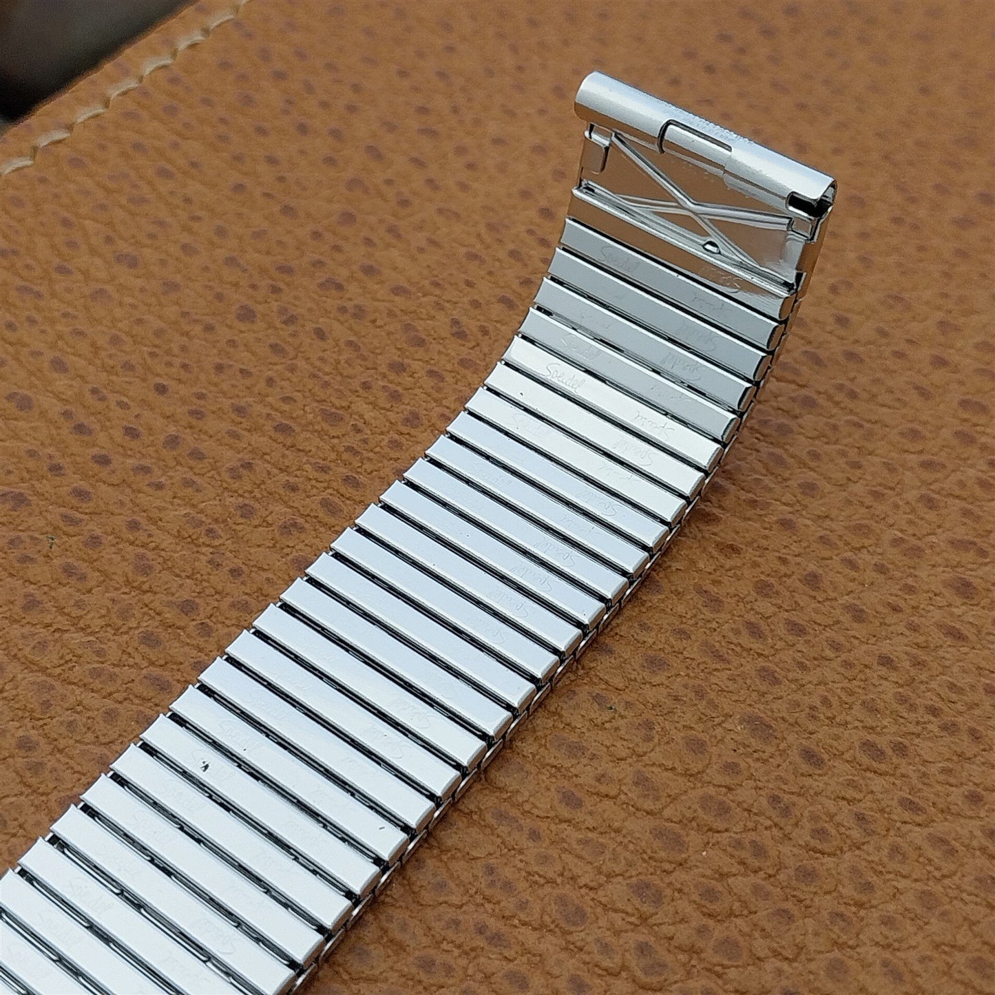 Long Speidel Thinline 17.2mm 10K White Gold-Filled nos Vintage Watch Band
