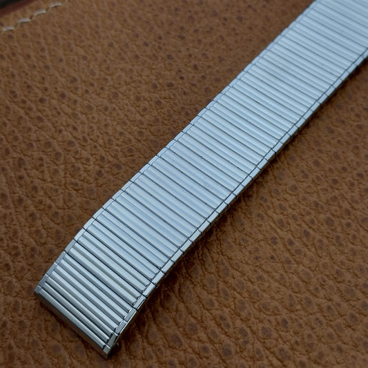 Long 10K White Gold-Filled Speidel Thinline 17.2mm nos Vintage Watch Band