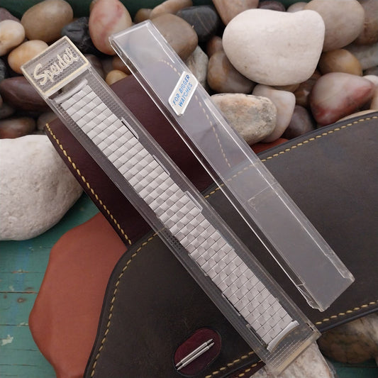 19mm 18mm Speidel Radial Stainless Steel Wide Classic Unused 1970s Watch Band