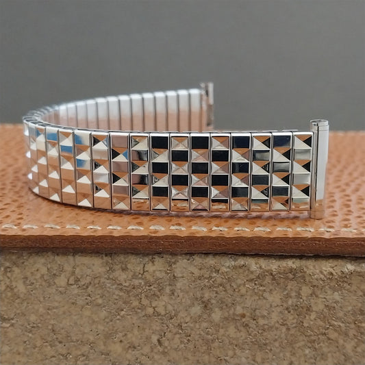 19mm 18mm 10k White Gold-Filled Speidel Patent Pending nos Vintage Watch Band