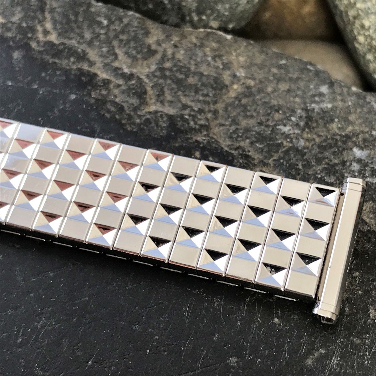 19mm 18mm 10k White Gold-Filled Speidel Patent Pending nos Vintage Watch Band