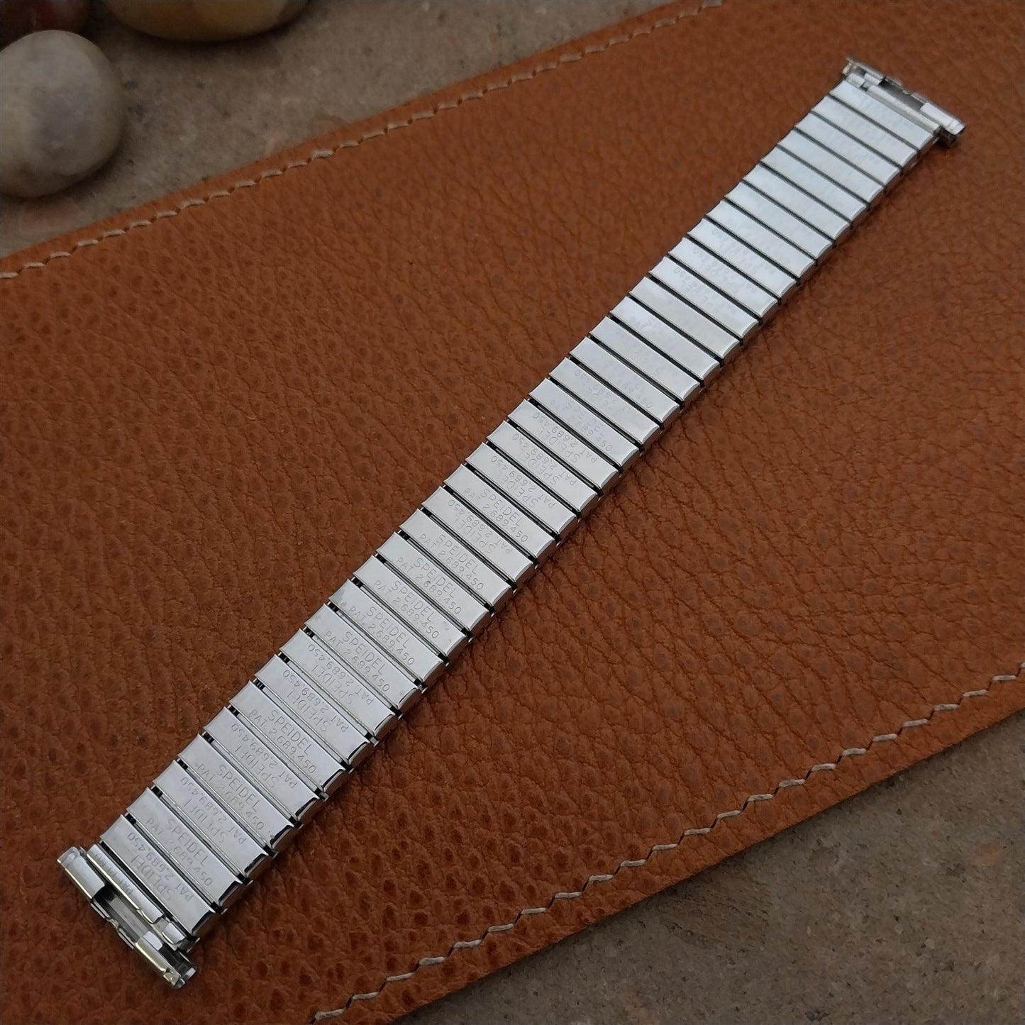 19mm 18mm 10k White Gold-Filled Speidel Patent Pending nos Vintage Watch Band