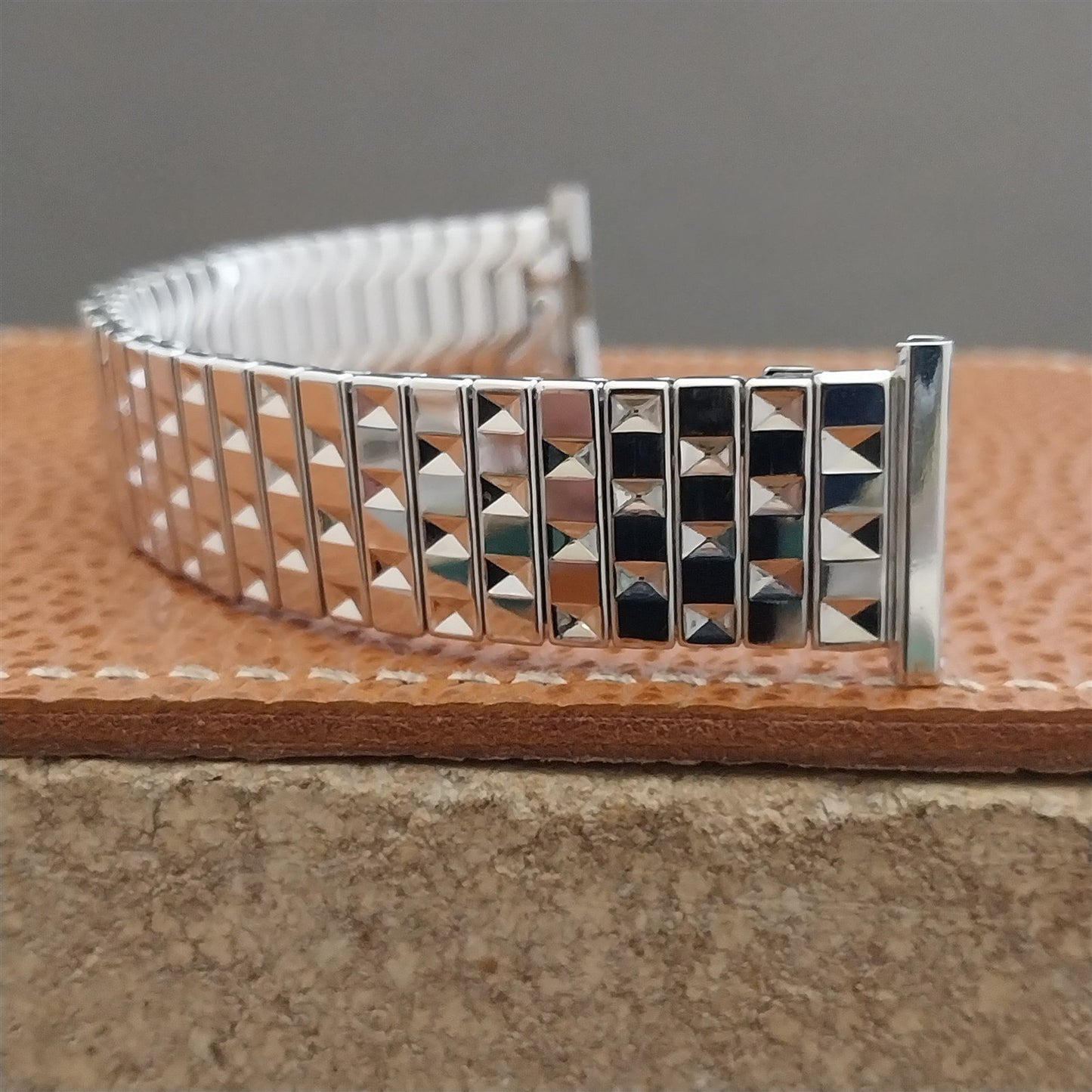 1953 10k White Gold-Filled Speidel nos Scissor Expansion Vintage Watch Band