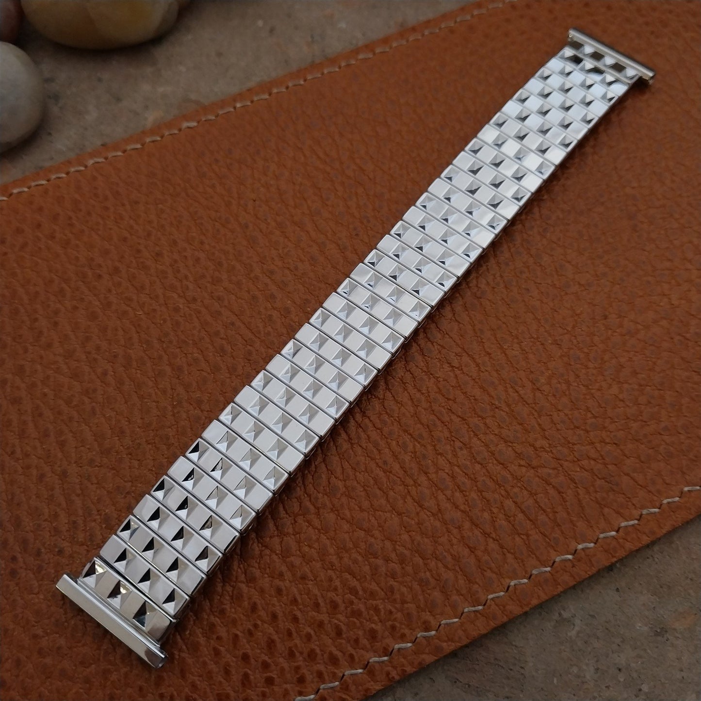 1953 10k White Gold-Filled Speidel nos Scissor Expansion Vintage Watch Band