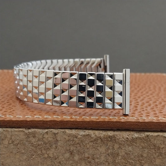 50s 10k White Gold-Filled Speidel nos Scissor Expansion Vintage Watch Band