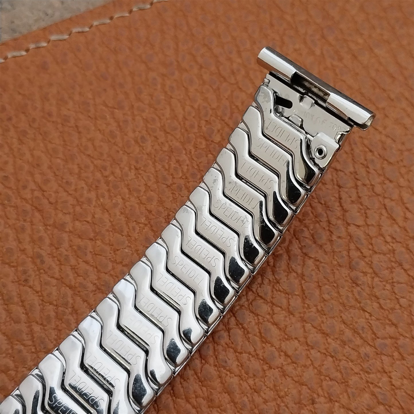 50s 10k White Gold-Filled Speidel nos Scissor Expansion Vintage Watch Band