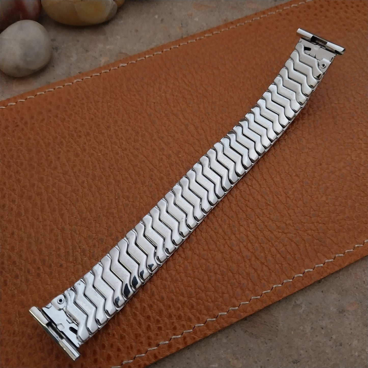 50s 10k White Gold-Filled Speidel nos Scissor Expansion Vintage Watch Band