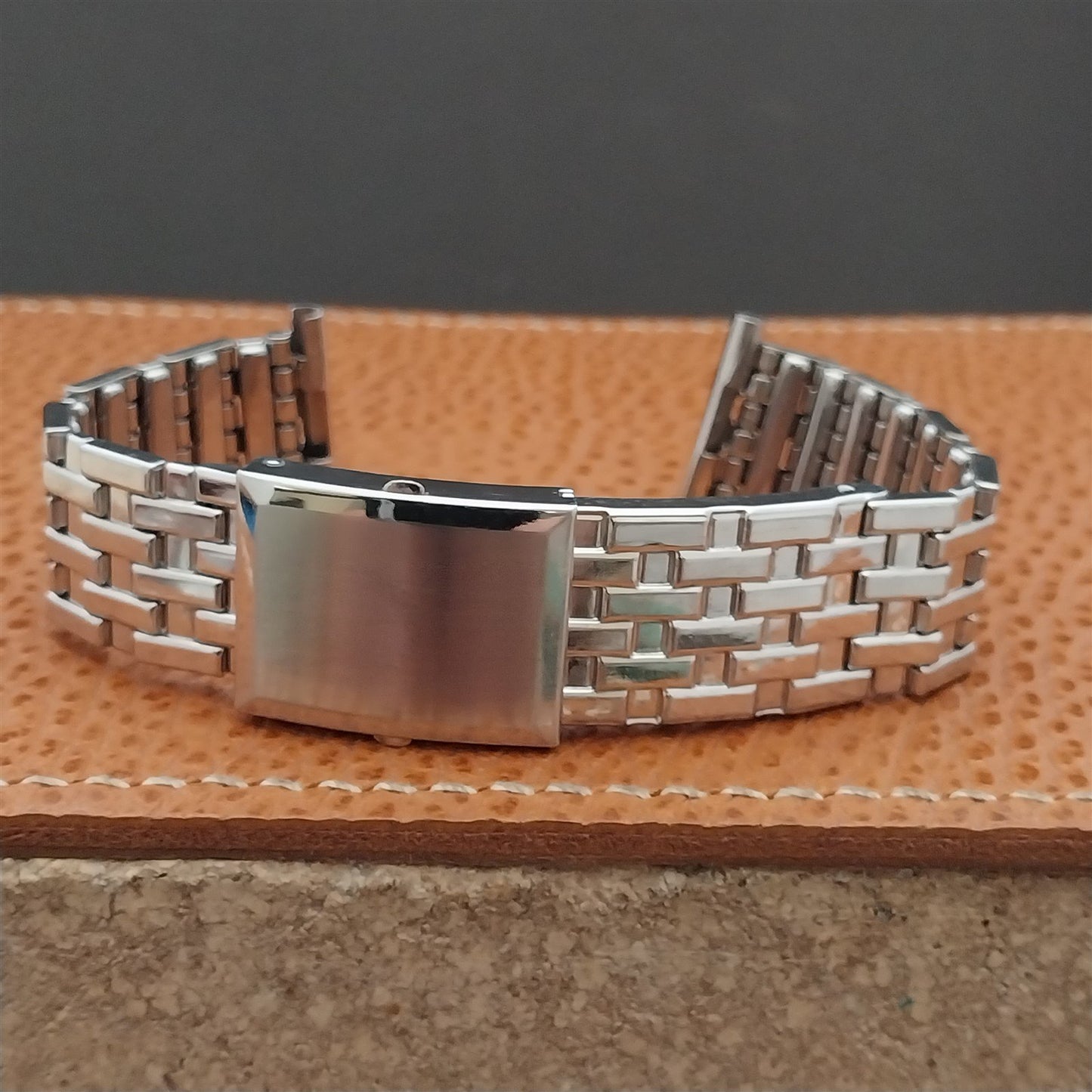 50s Vintage White Gold-Fill Speidel Fort Knox Classic Stretch Unused Watch Band