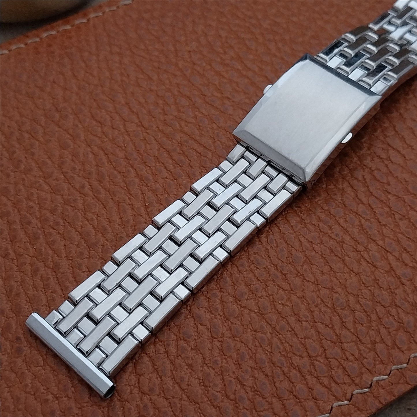 50s Vintage White Gold-Fill Speidel Fort Knox Classic Stretch Unused Watch Band