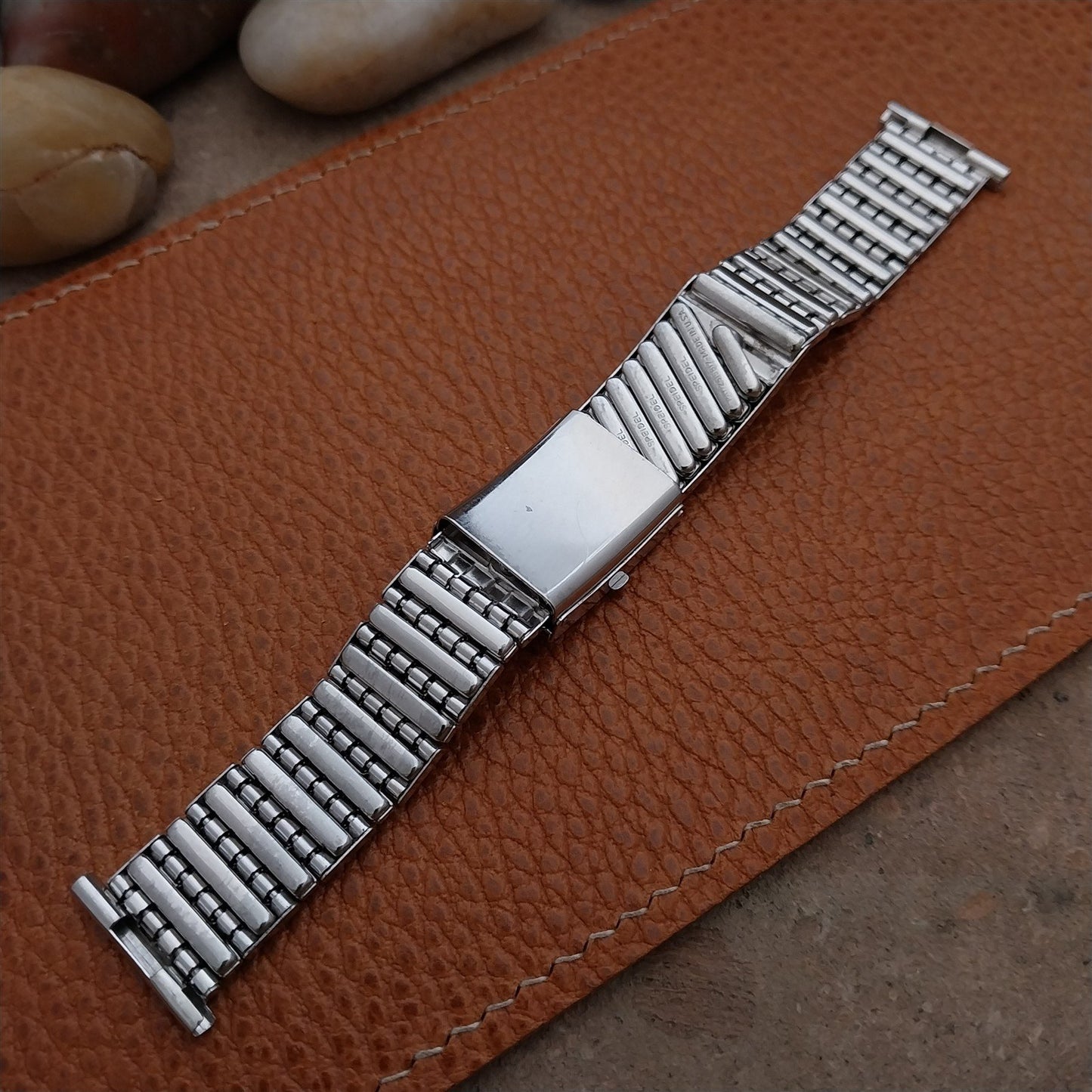 50s Vintage White Gold-Fill Speidel Fort Knox Classic Stretch Unused Watch Band