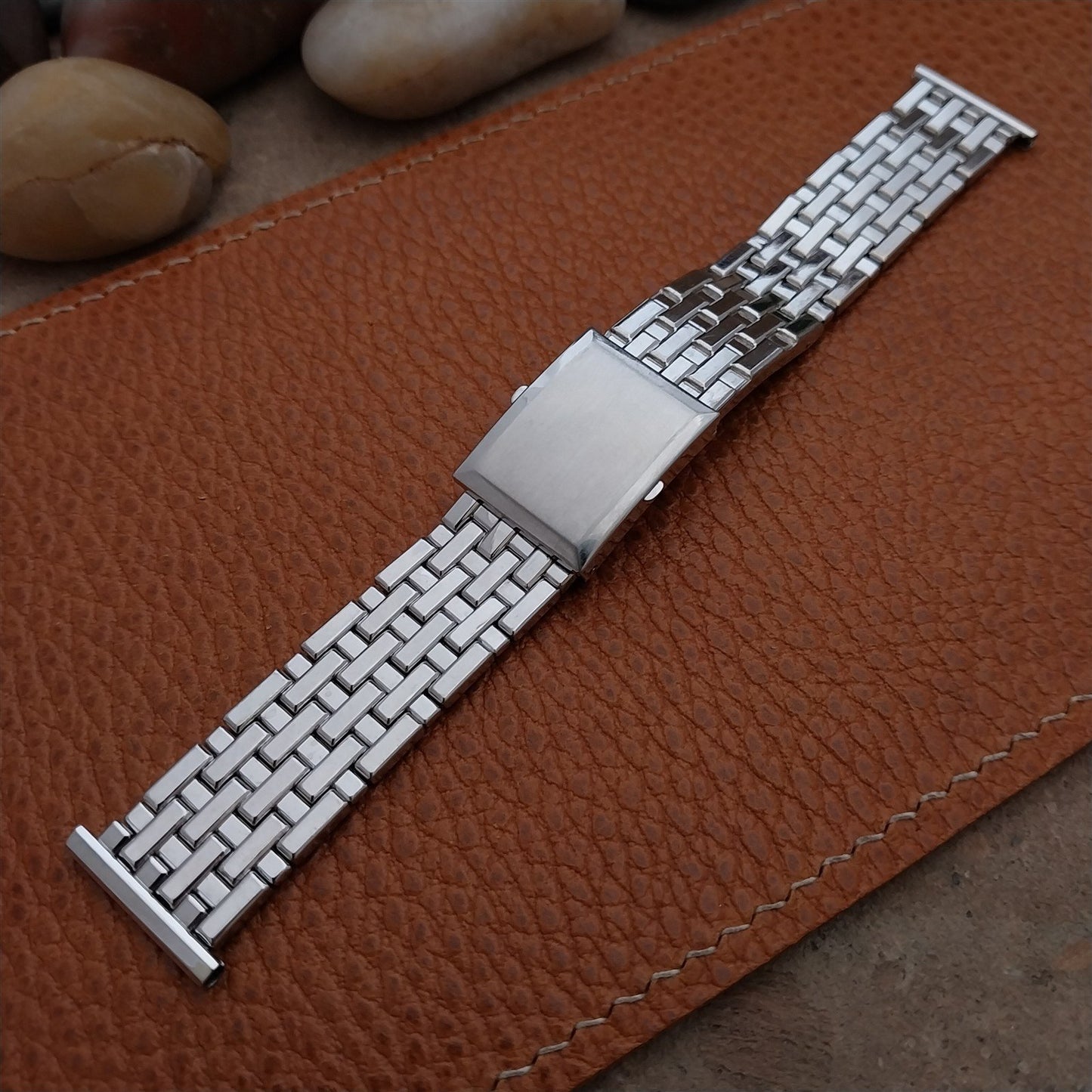 50s Vintage White Gold-Fill Speidel Fort Knox Classic Stretch Unused Watch Band