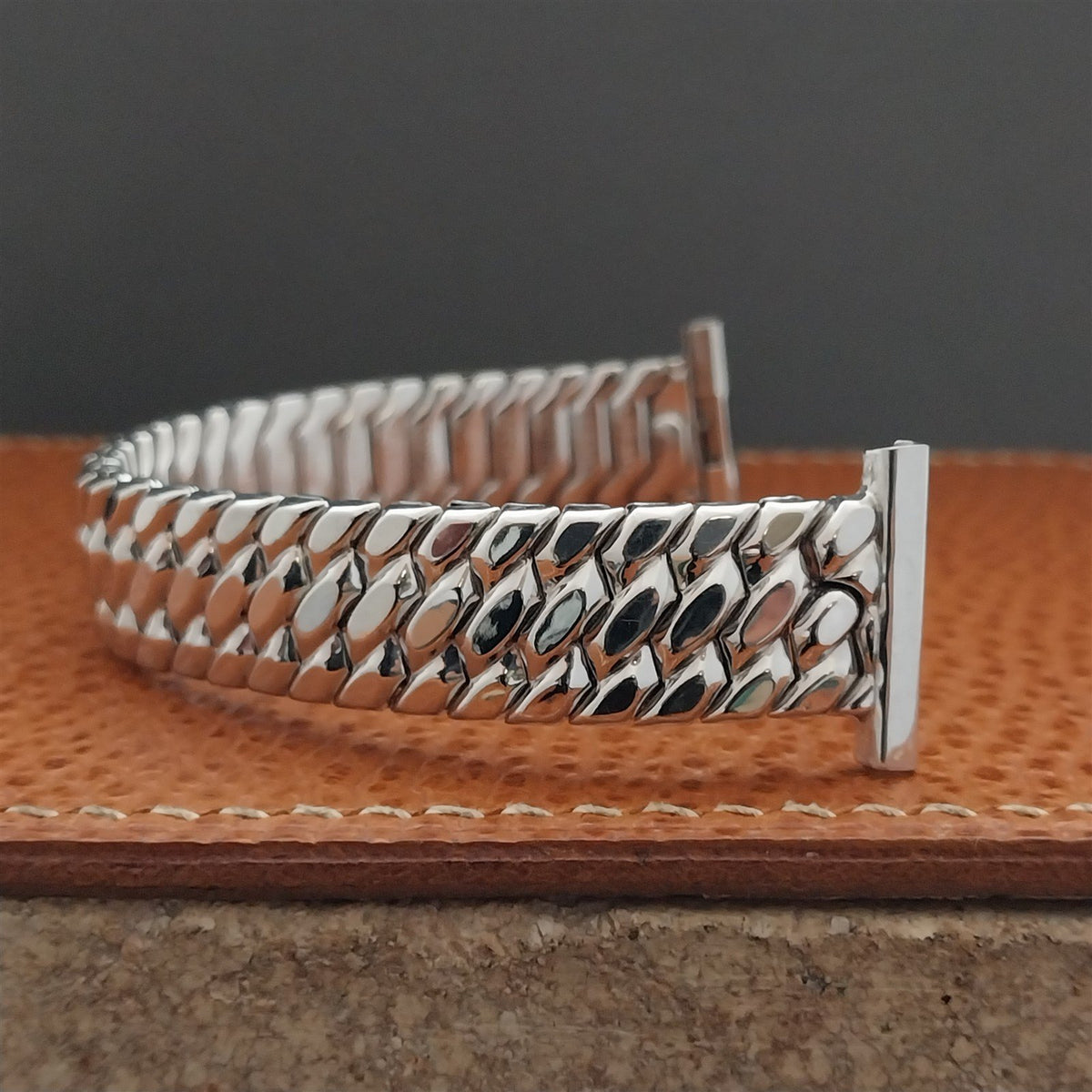 White Gold-Filled Speidel Golden Templar NOS 1950s Vintage Watch Band