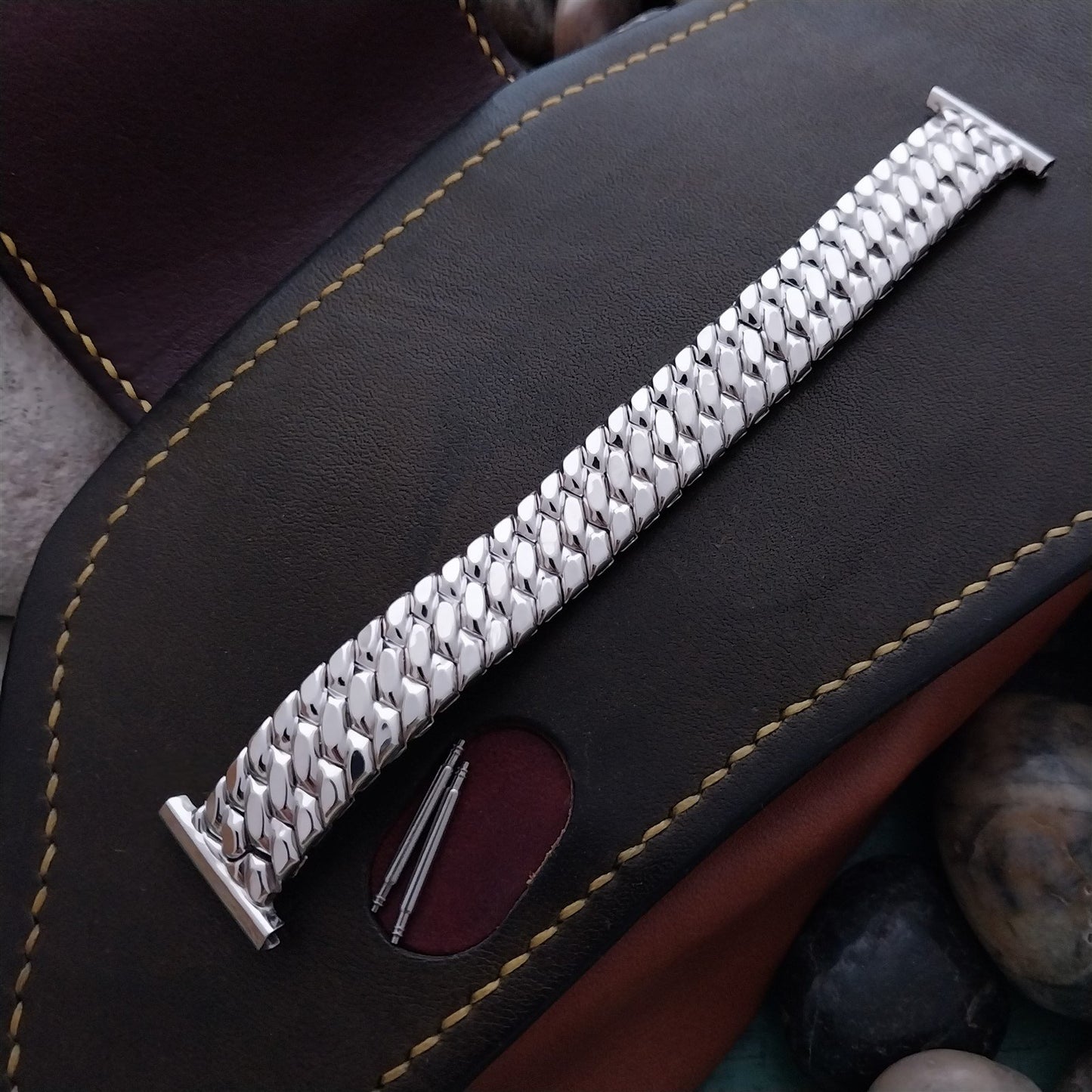 10k White Gold-Filled Speidel Golden Templar Unused mcm 1950s Vintage Watch Band