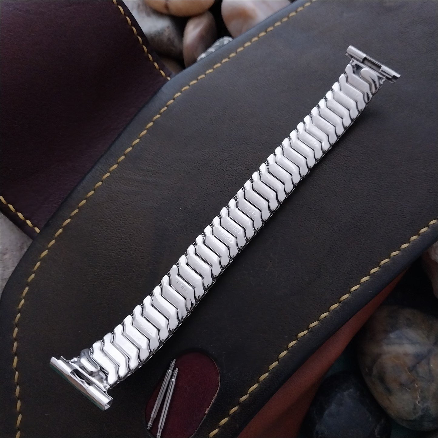 10k White Gold-Filled Speidel Golden Templar Unused mcm 1950s Vintage Watch Band