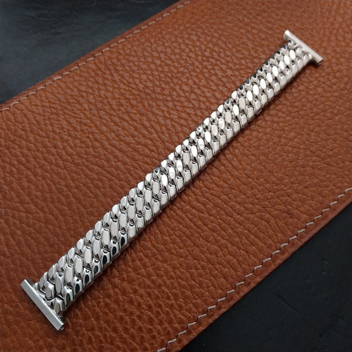 White Gold-Filled Speidel Golden Templar NOS 1950s Vintage Watch Band