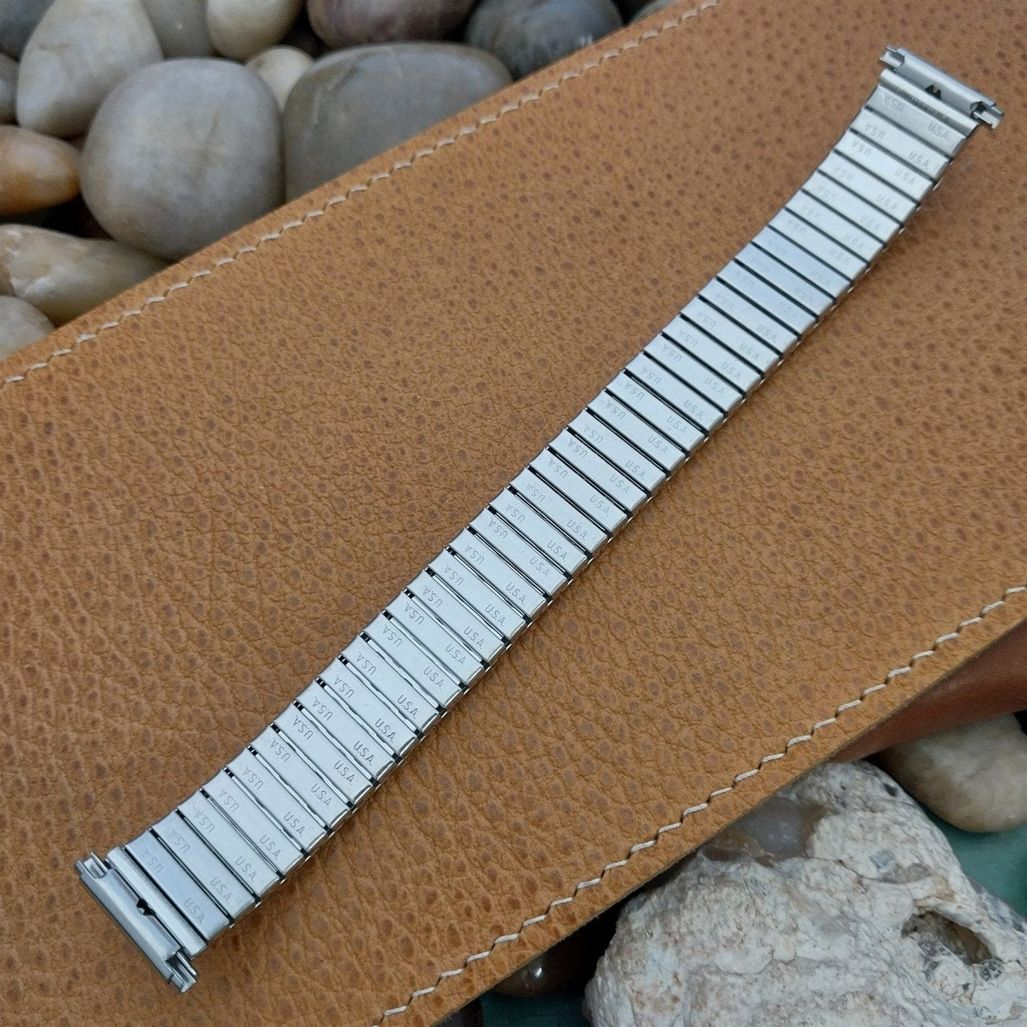 1970s Kestenmade Stainless Steel nos Unused Long Rice Beads Vintage Watch Band