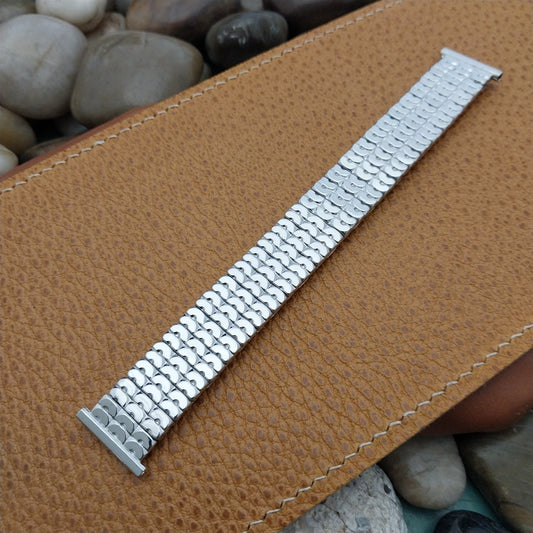 19mm 18mm 16mm White Gold-Fill 1958 Speidel Honeycomb Classic Vintage Watch Band