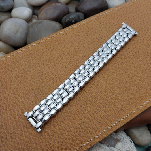 1950s Cobblestone Speidel Classic White Gold-Filled Unused Vintage Watch Band