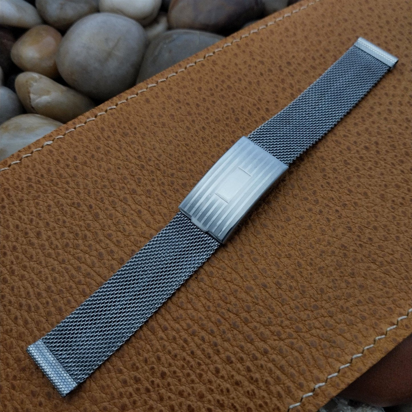 5/8" 1930s Classic Mesh Chrome Plated Nanasi Senator Unused Vintage Watch Band