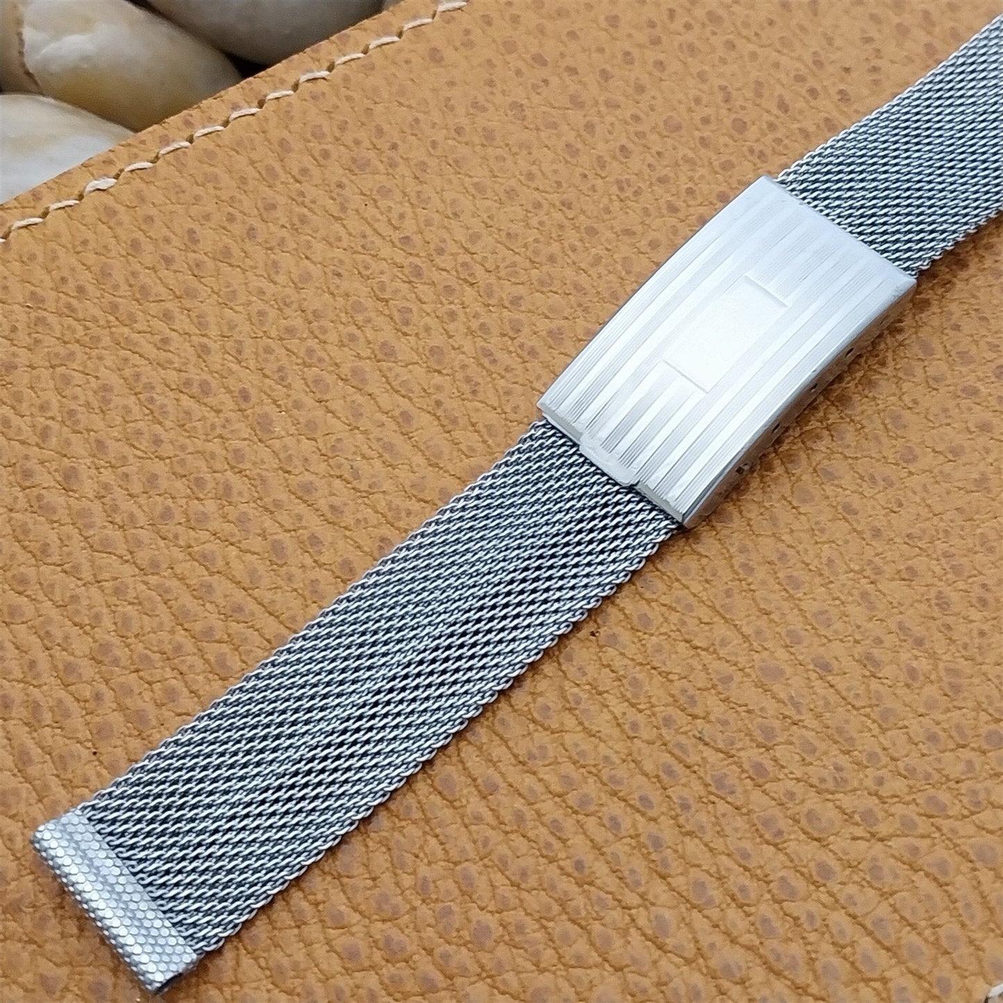 5/8" 1930s Classic Mesh Chrome Plated Nanasi Senator Unused Vintage Watch Band