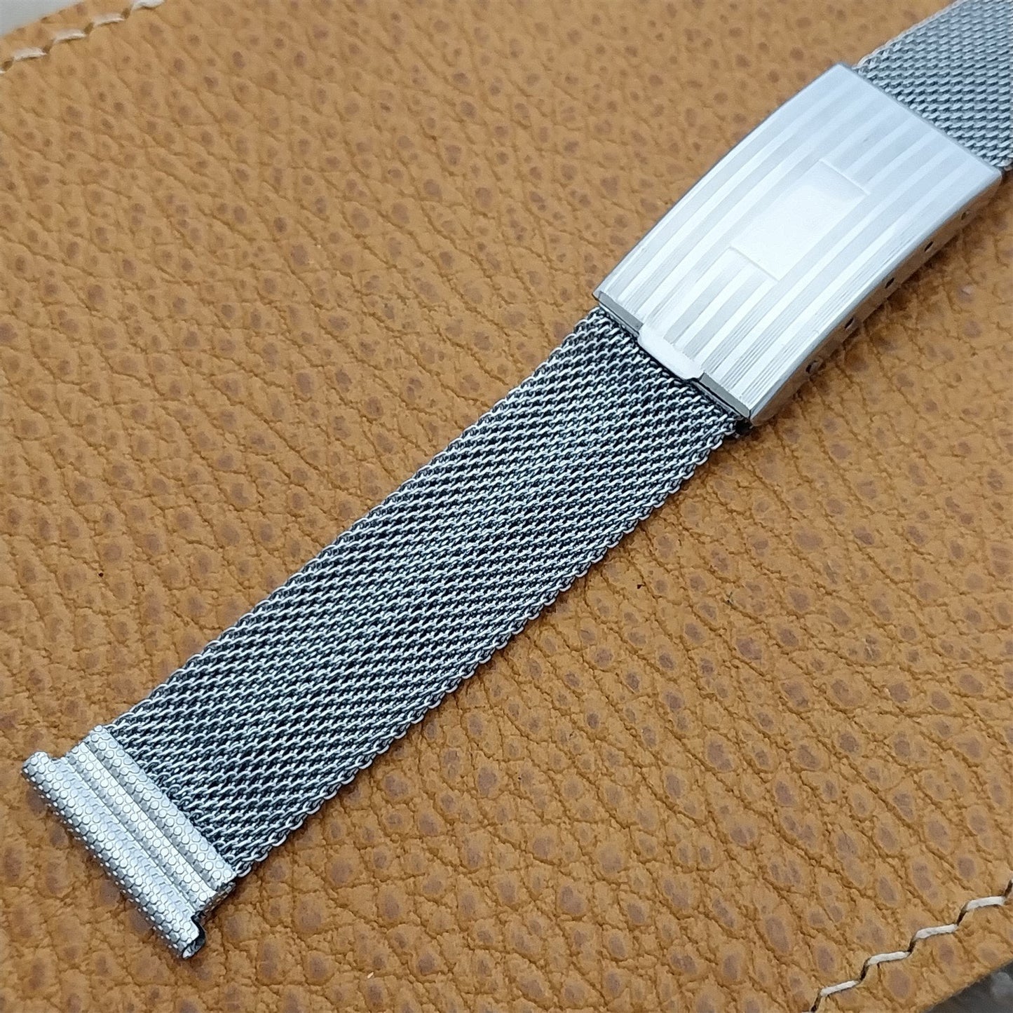 19mm 18mm 17mm 1930s Mesh Chrome Plated Nanasi USA Senator Vintage Watch Band