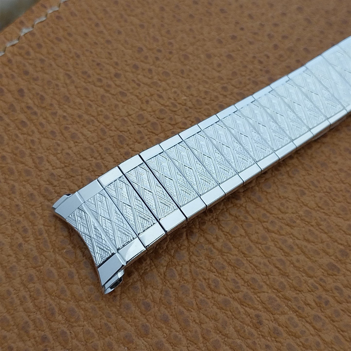 19mm 18mm White Gold-Filled nos 1970s Classic Speidel nos Vintage Watch Band