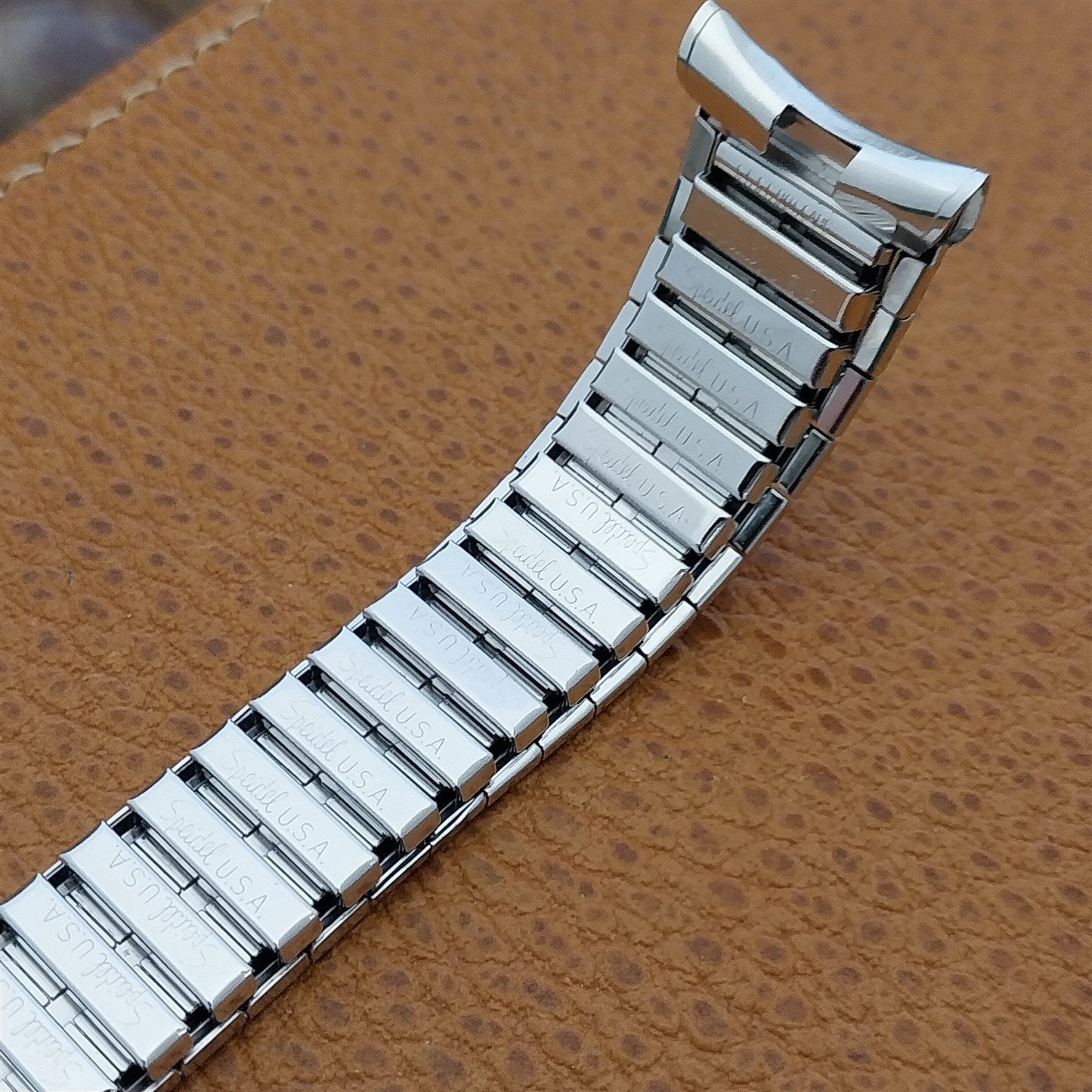 19mm 18mm White Gold-Filled nos 1970s Classic Speidel nos Vintage Watch Band