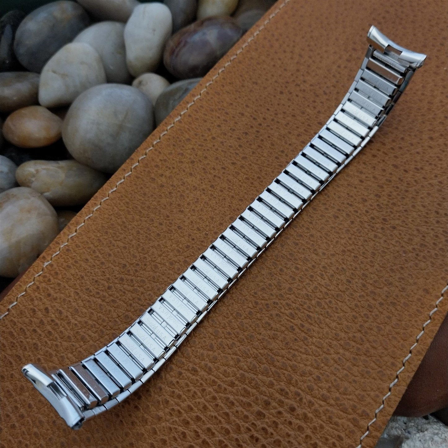 19mm 18mm White Gold-Filled nos 1970s Classic Speidel nos Vintage Watch Band